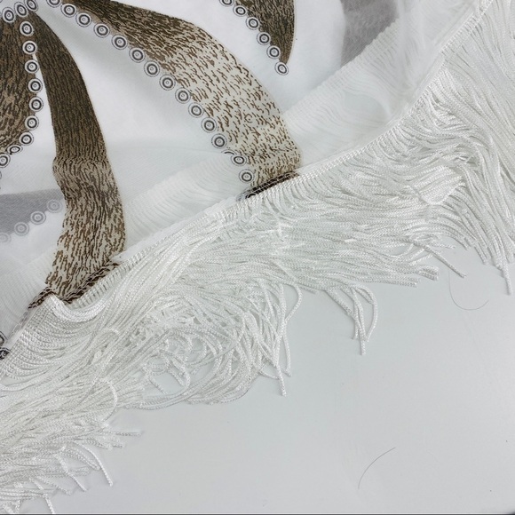 Cruise Club Floral Fringe pullover V-neck Coverup - Picture 8 of 15